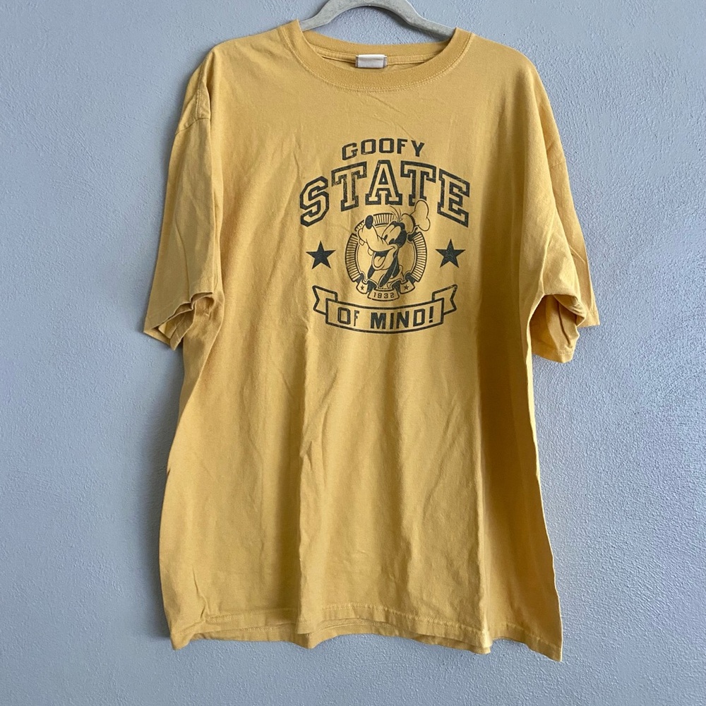 Disney Goofy T-Shirt Size 2X Adult Graphic Yellow Goofy State of Mind Vintage